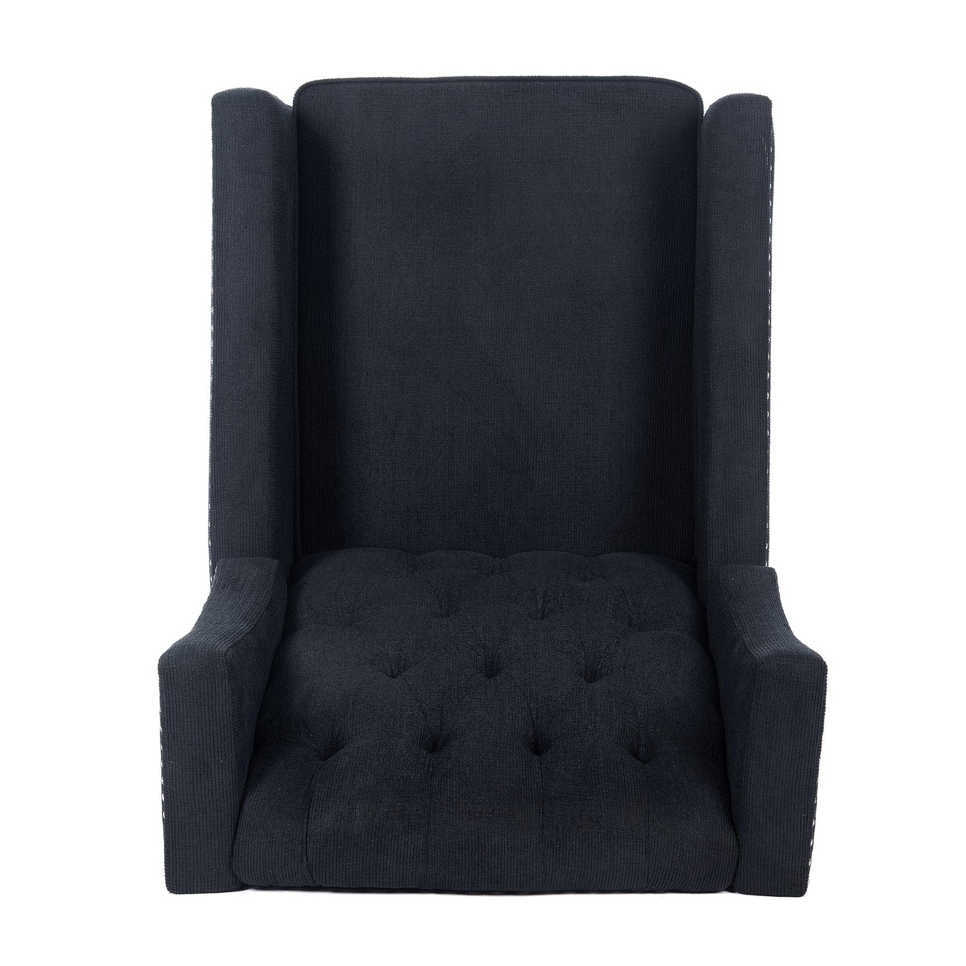 27.16" Wide Manual Wing Chair Recliner Black Fabric