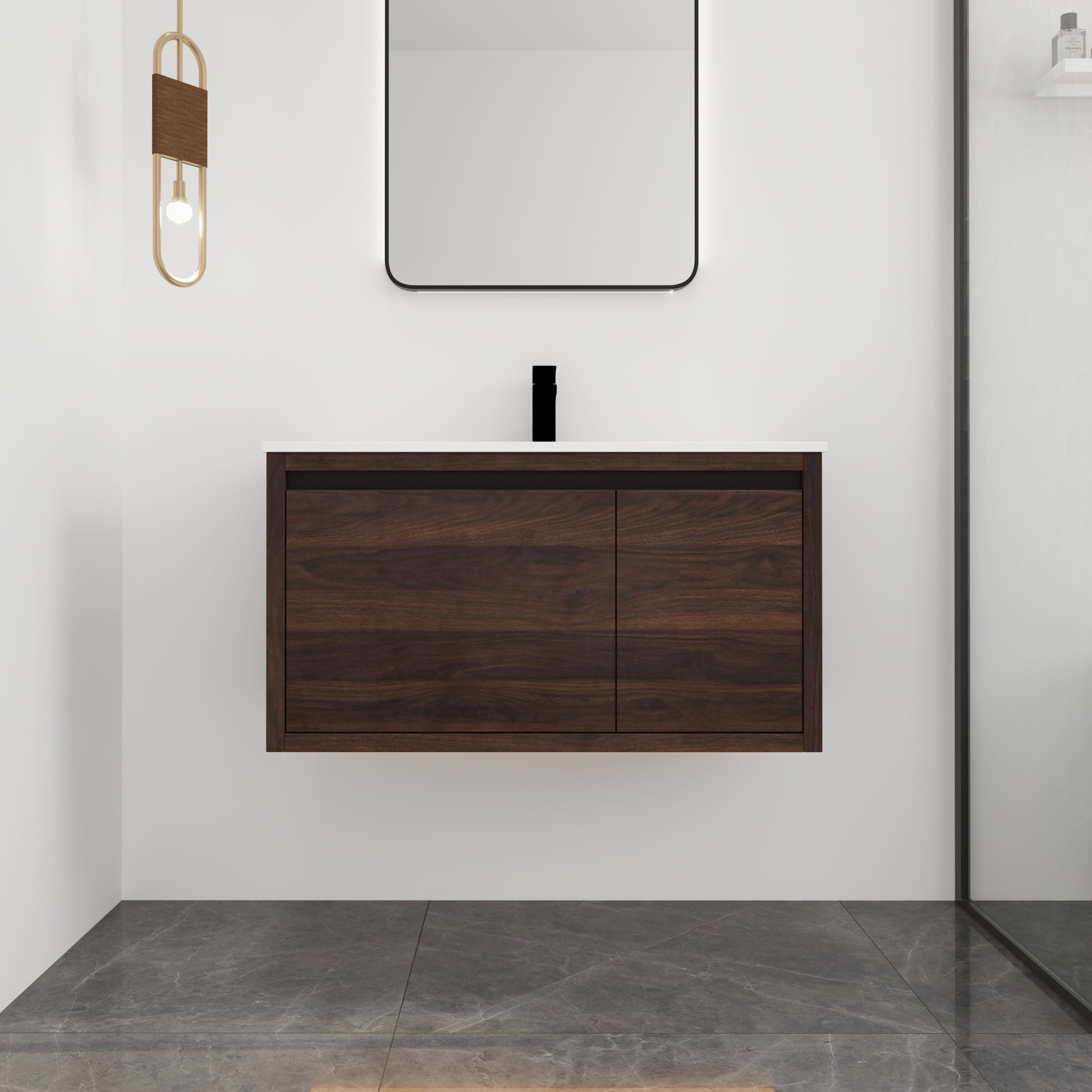 36 Inch Bathroom Vanity With Gel Sink california walnut-plywood