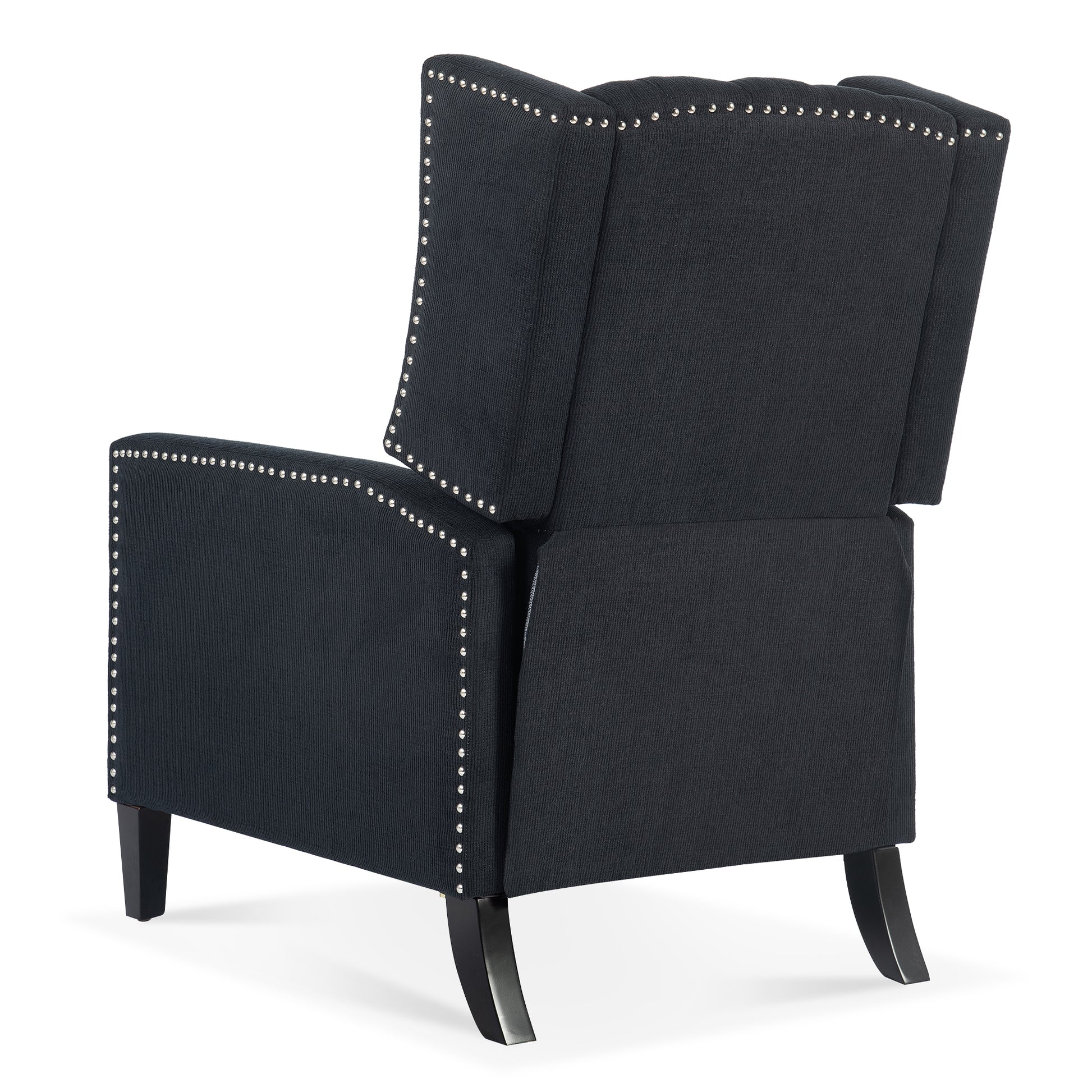 27.16" Wide Manual Wing Chair Recliner Black Fabric