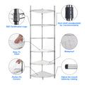 6 Tier Shelf Corner Wire Shelf Rack Adjustable Metal Heavy Duty Free Standing Corner Storage Display Chrome Rack For Bathroom, Living Room, Kitchen Chrome Chrome Iron Plastic