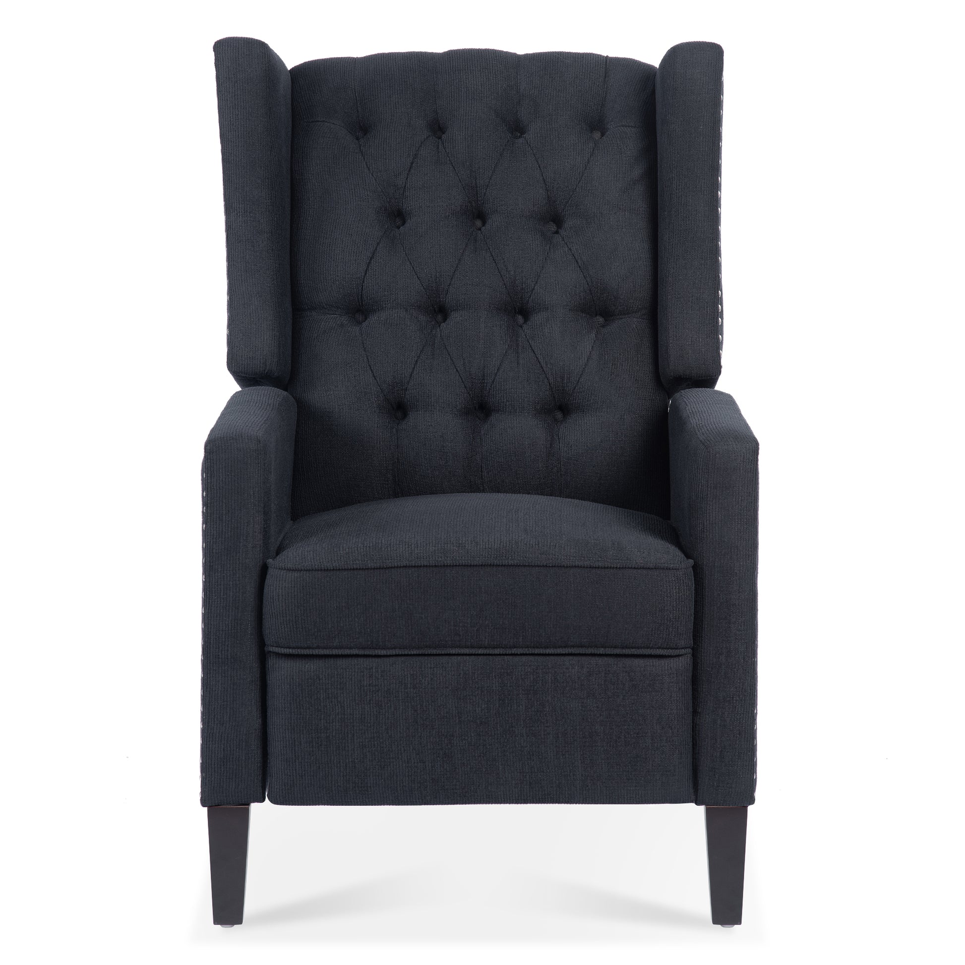 27.16" Wide Manual Wing Chair Recliner Black Fabric