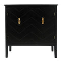 2 Door Wooden Cabinets, Black Wood Cabinet Vintage Style Sideboard For Living Room Dining Room Office Black Mdf