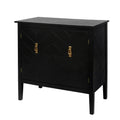 2 Door Wooden Cabinets, Black Wood Cabinet Vintage Style Sideboard For Living Room Dining Room Office Black Mdf