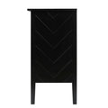 2 Door Wooden Cabinets, Black Wood Cabinet Vintage Style Sideboard For Living Room Dining Room Office Black Mdf