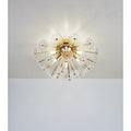 Flush Mount Ceiling Light, Crystal Chandelier Light Fixture Sputnik Firework Ceiling Lamp Modern Golden Close To Ceiling Light Gold Metal