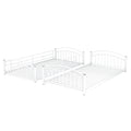 Twin Over Twin Metal Bunk Bed With Slide,Kids House Bed White White Metal