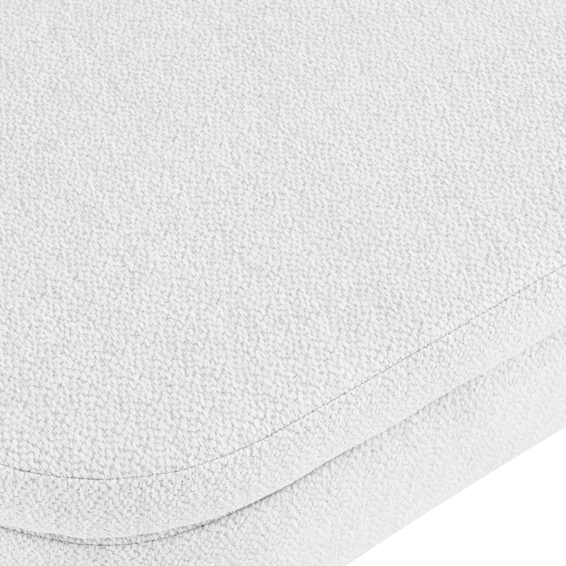 Ottoman Oval Storage Bench,Rubber Wood Legs,White 43.5"X16"X16" White Linen