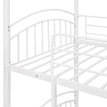 Twin Over Twin Metal Bunk Bed With Slide,Kids House Bed White White Metal