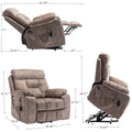 Lounge Chair Lift Chair Relax Sofa Chair Living Room Furniture Living Room Power Elderly Electric Lounge Chair Oversize, Hidden Cup Holder Antique Brown Cotton Velvet