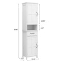 Double Door Narrow Height Slim Floor Standing Cabinet White Mdf