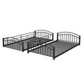 Twin Over Twin Metal Bunk Bed With Slide,Kids House Bed Black Black Metal