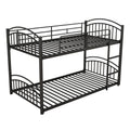 Twin Over Twin Metal Bunk Bed With Slide,Kids House Bed Black Black Metal