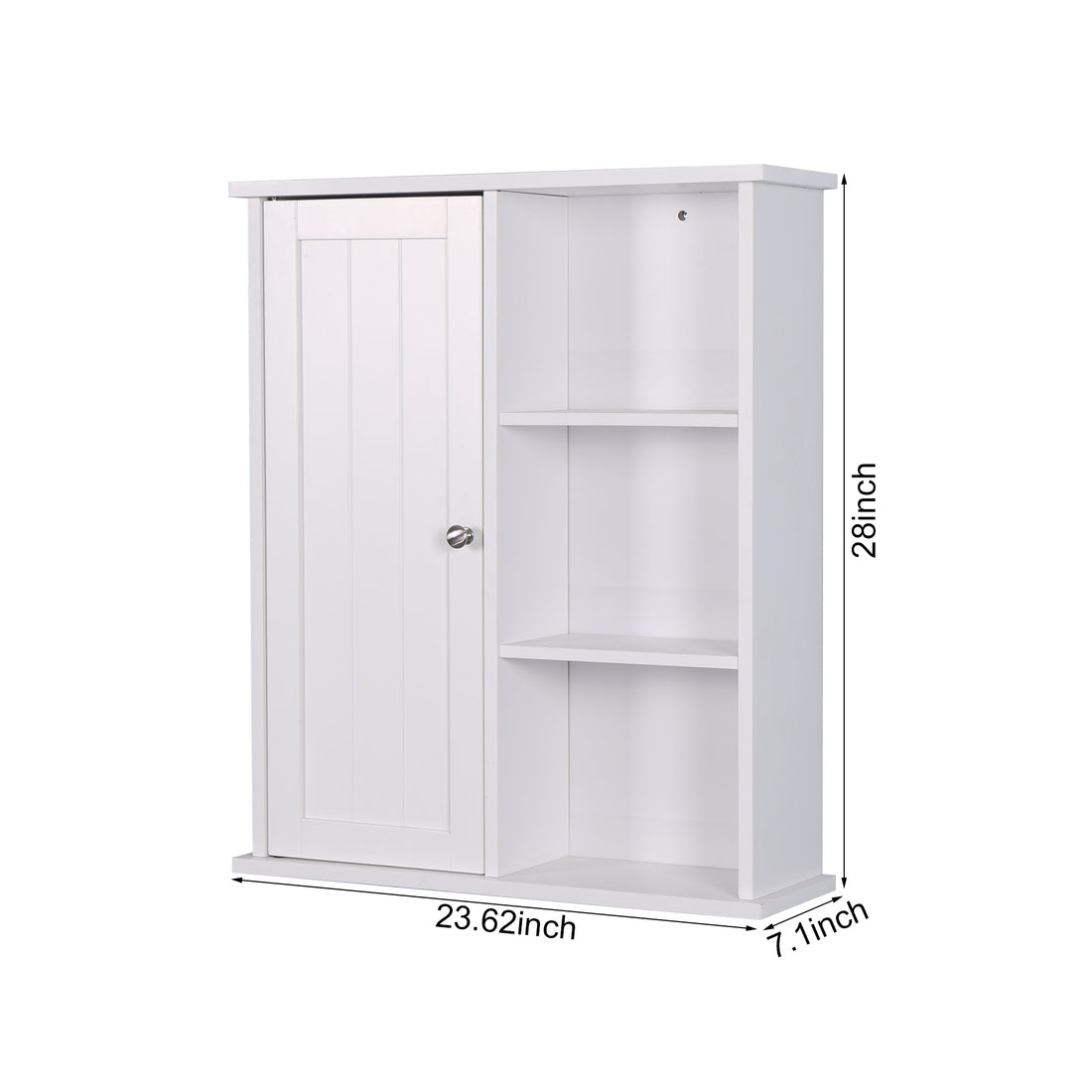 Wall Mount Medicine Cabinet With A Door, Wooden Bathroom Storage Cabinet With Adjustable Shelf White Mdf