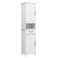 Double Door Narrow Height Slim Floor Standing Cabinet White Mdf