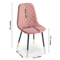 Pink Velvet Tufted Accent Chairs With Golden Color Metal Legs, Modern Dining Chairs For Living Room,Set Of 2 Metal Plaid Pink Dining Room Powder Coated Foam Dry Clean Modern Dining Chairs Solid Back Foam Velvet