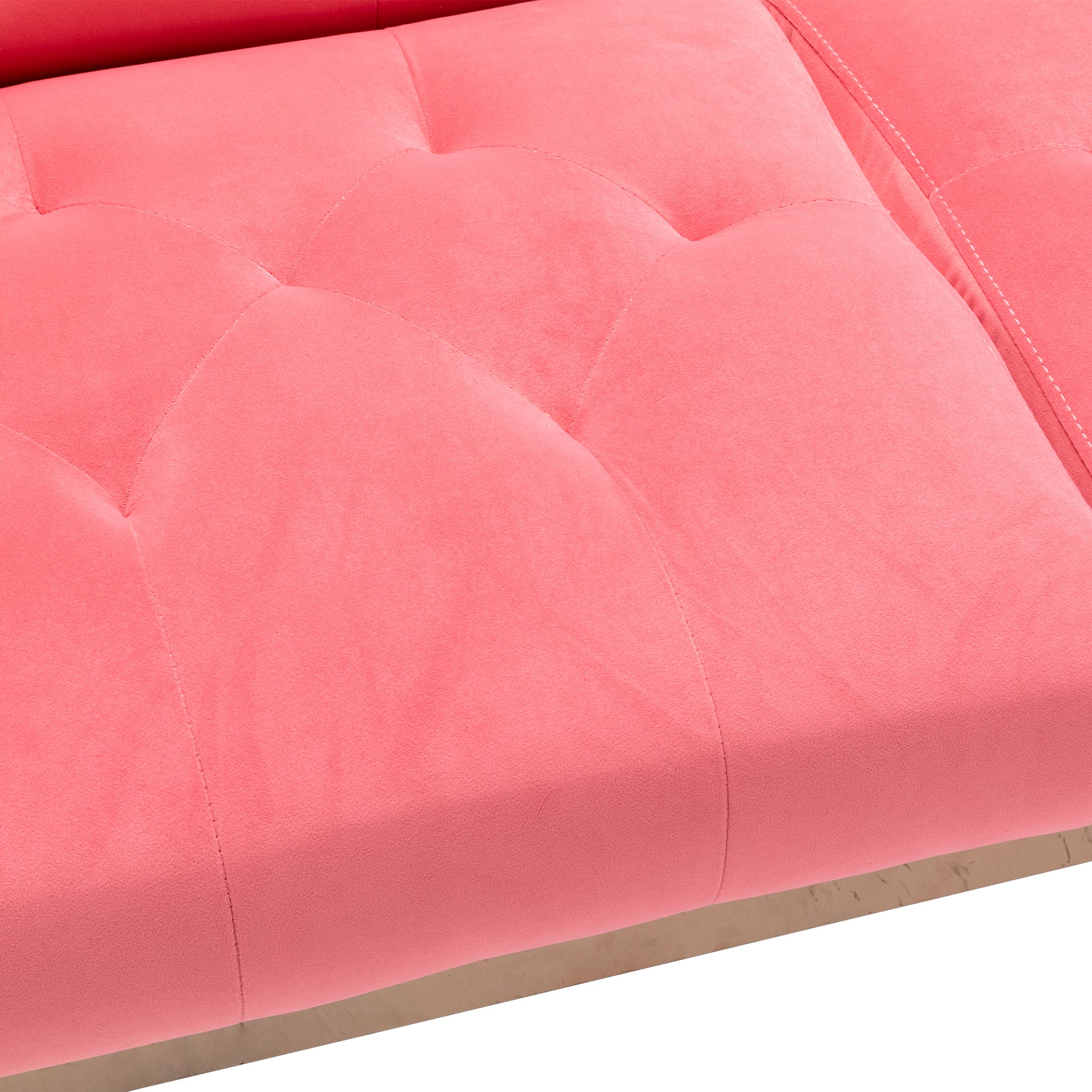 Coolmore Velvet Sofaaccent Sofa .Seat Sofa With Metal Feet Peach Polyester