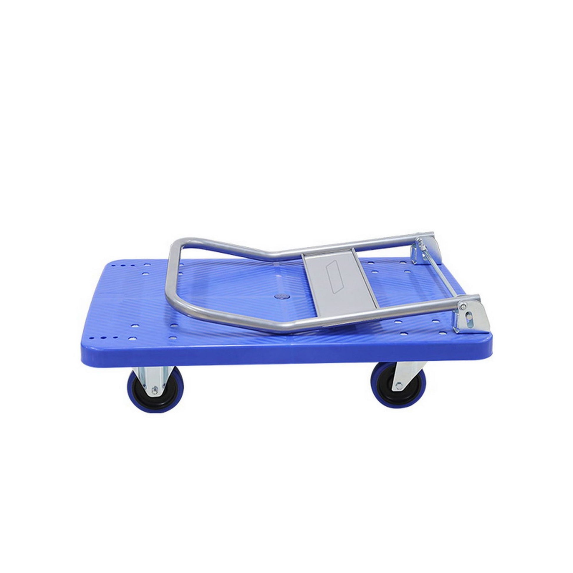 Foldable Platform Push Hand Truck Cart, 440 lbs. blue-polypropylene-metal