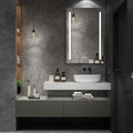 30X20 Inch Led Bathroom Medicine Cabinet Surface Mounted Cabinets With Lighted Mirror Black Modern Aluminium