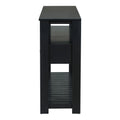 62.2'' Modern Console Table Sofa Table For Living Room With 4 Drawers And 2 Shelves Black Solid Wood Mdf