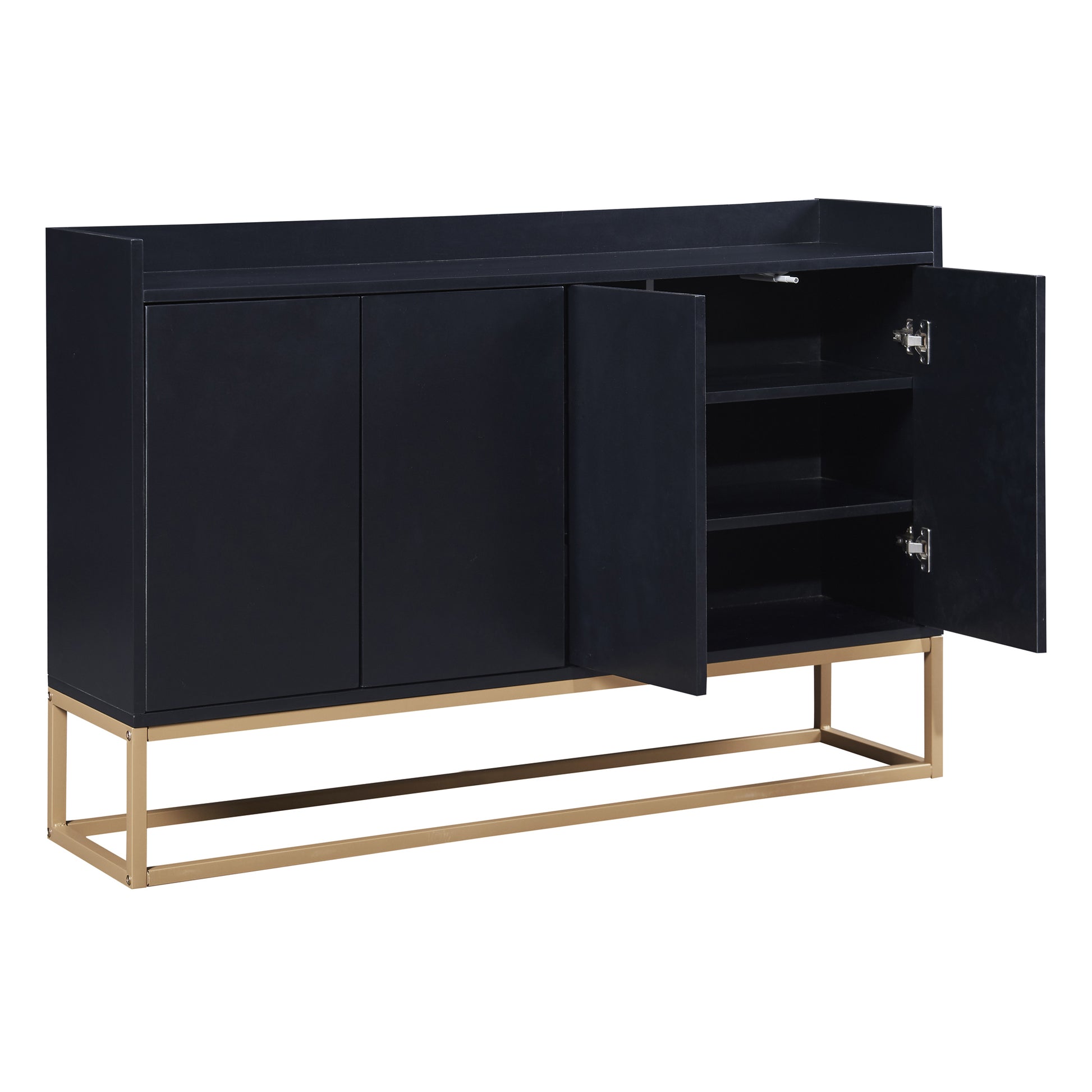 Modern Sideboard Elegant Buffet Cabinet With Large Storage Space For Dining Room, Entryway Black Black Particle Board