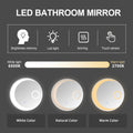 30 Inch Switch Held Memory LED Mirror, Wall Mounted silver-glass