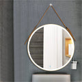 Bathroom Led Mirror 28 Inch Round Bathroom Mirror With Lights Smart 3 Lights Dimmable Illuminated Bathroom Mirror Wall Mounted Large Led Mirror Anti Fog Lighted Vanity Mirror Gold Modern Aluminium