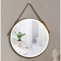 Bathroom Led Mirror 32 Inch Round Bathroom Mirror With Lights Smart 3 Lights Dimmable Illuminated Bathroom Mirror Wall Mounted Large Led Mirror Anti Fog Lighted Vanity Mirror Gold Modern Aluminium