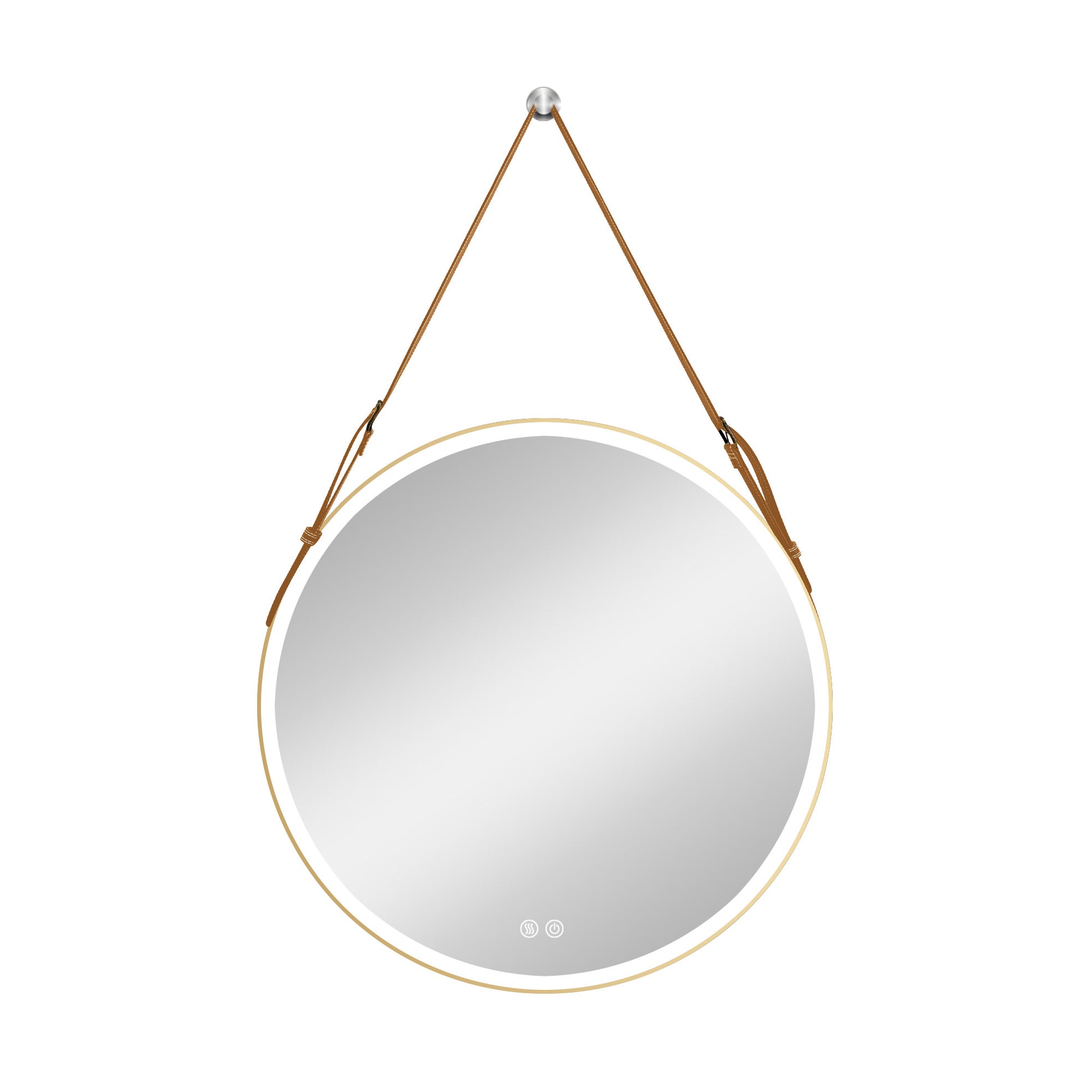 Bathroom Led Mirror 32 Inch Round Bathroom Mirror With Lights Smart 3 Lights Dimmable Illuminated Bathroom Mirror Wall Mounted Large Led Mirror Anti Fog Lighted Vanity Mirror Gold Modern Aluminium