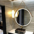 Bathroom Led Mirror 28 Inch Round Bathroom Mirror With Lights Smart 3 Lights Dimmable Illuminated Bathroom Mirror Wall Mounted Large Led Mirror Anti Fog Lighted Vanity Mirror Gold Modern Aluminium