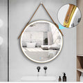 Bathroom Led Mirror 28 Inch Round Bathroom Mirror With Lights Smart 3 Lights Dimmable Illuminated Bathroom Mirror Wall Mounted Large Led Mirror Anti Fog Lighted Vanity Mirror Gold Modern Aluminium