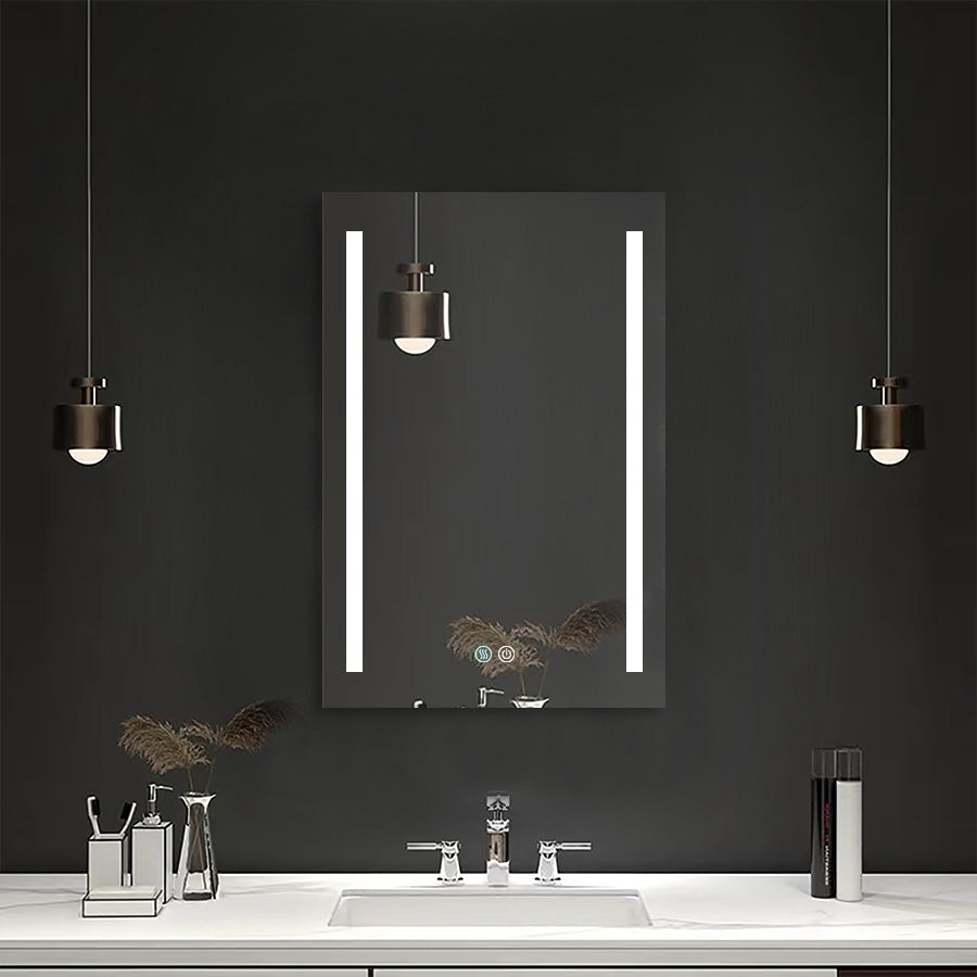 30X20 Inch Led Bathroom Medicine Cabinet Surface Mounted Cabinets With Lighted Mirror Black Modern Aluminium