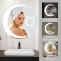 30 Inch Switch Held Memory LED Mirror, Wall Mounted silver-glass