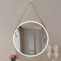 Bathroom Led Mirror 28 Inch Round Bathroom Mirror With Lights Smart 3 Lights Dimmable Illuminated Bathroom Mirror Wall Mounted Large Led Mirror Anti Fog Lighted Vanity Mirror Gold Modern Aluminium