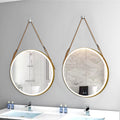 Bathroom Led Mirror 28 Inch Round Bathroom Mirror With Lights Smart 3 Lights Dimmable Illuminated Bathroom Mirror Wall Mounted Large Led Mirror Anti Fog Lighted Vanity Mirror Gold Modern Aluminium