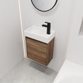 18 Inch Floating Small Bathroom Vanity With Single brown ebony-plywood