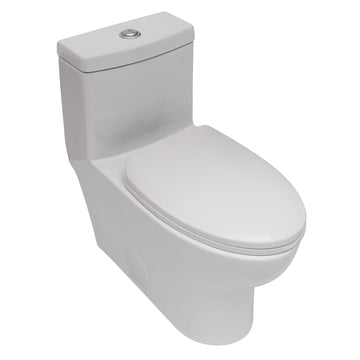 Ceramic One Piece Toilet,Dual Flush With Soft Clsoing Seat White Ceramic