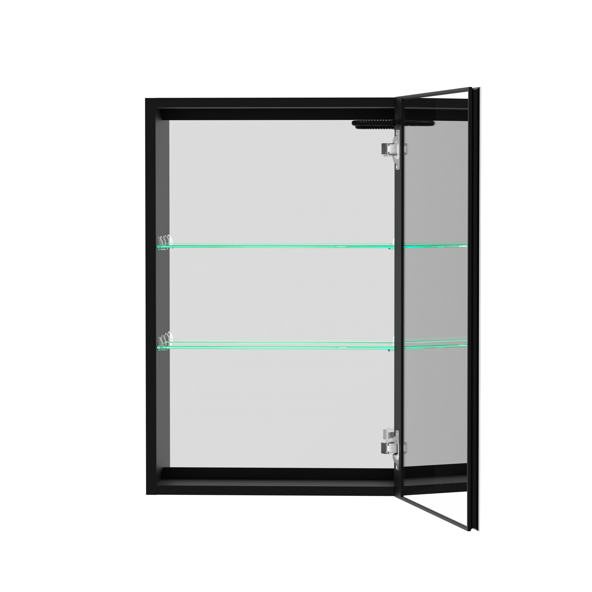 30X20 Inch Led Bathroom Medicine Cabinet Surface Mounted Cabinets With Lighted Mirror Black Modern Aluminium