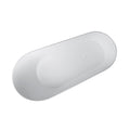 67 Inch Solid Surface Stone Resin Oval Shape Soaking Bathtub With Overflow For The Bathroom Matte White Oval Bathroom Freestanding Tubs Matte 61 69 In Contemporary,Luxury,Minimalist,Modern Soaking Right Solid Surface