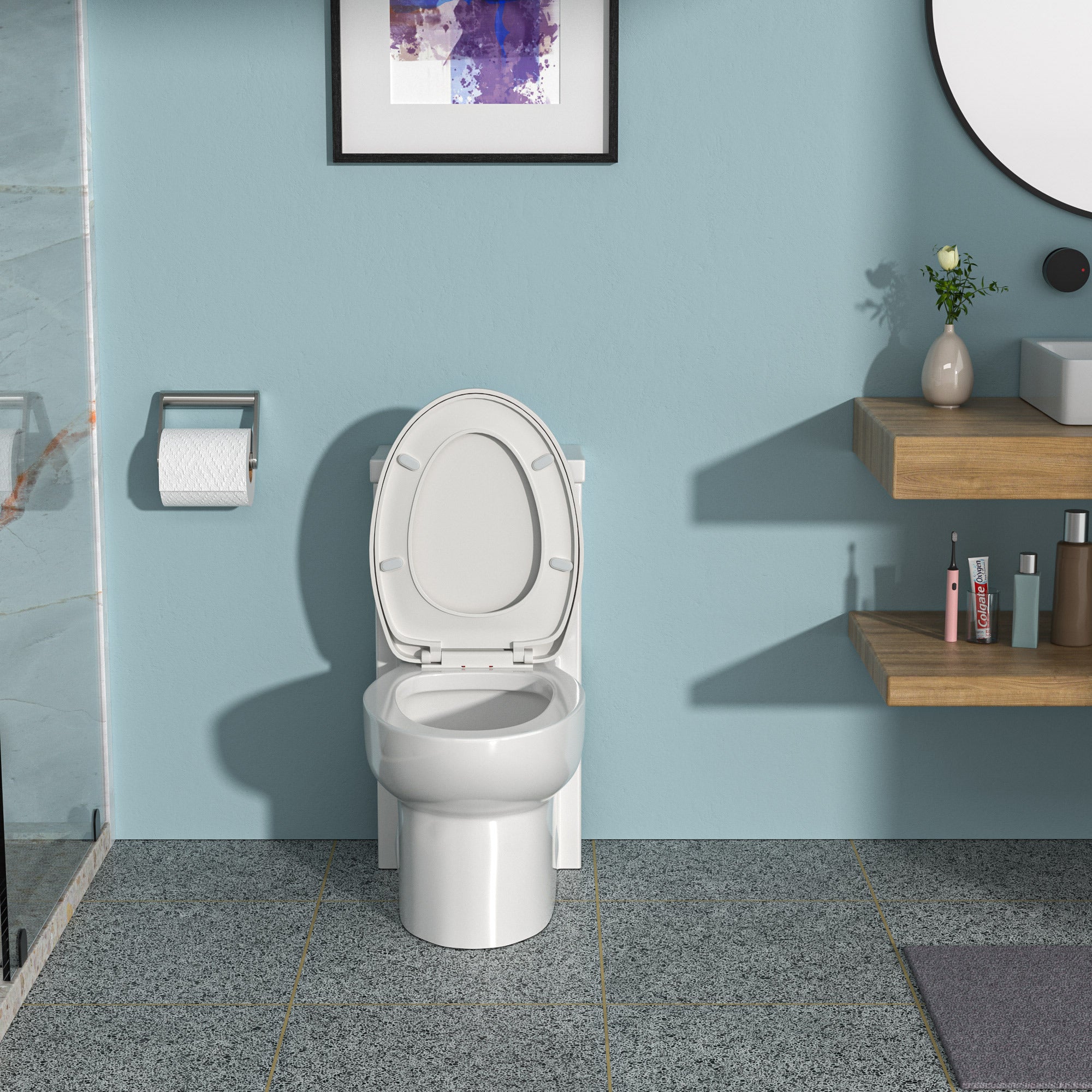Ceramic One Piece Toilet Single Flush with Soft