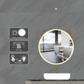 Bathroom Led Mirror 28 Inch Round Bathroom Mirror With Lights Smart 3 Lights Dimmable Illuminated Bathroom Mirror Wall Mounted Large Led Mirror Anti Fog Lighted Vanity Mirror Gold Modern Aluminium