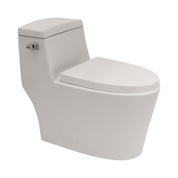 Ceramic One Piece Toilet,Single Flush With Soft Clsoing Seat White Ceramic