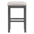 Multipurpose Home Kitchen Dining Bar Table Set With 3 Upholstered Stools Gray Gray Rubber Wood