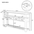 62.2'' Modern Console Table Sofa Table For Living Room With 4 Drawers And 2 Shelves Black Solid Wood Mdf