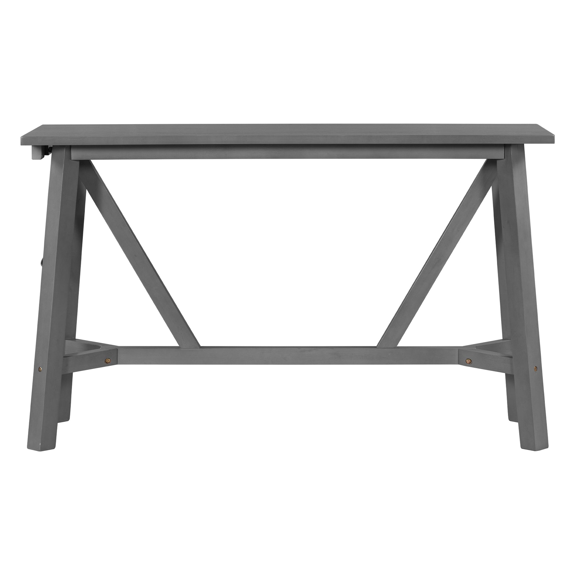 Multipurpose Home Kitchen Dining Bar Table Set With 3 Upholstered Stools Gray Gray Rubber Wood