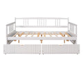 Full Size Daybed Wood Bed With Two Drawers,White Old Sku:Lp000058Aak White Solid Wood
