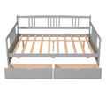 Full Size Daybed Wood Bed With Two Drawers,Gray Old Sku:Lp000058Aae Gray Solid Wood