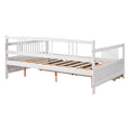 Full Size Daybed Wood Bed With Two Drawers,White Old Sku:Lp000058Aak White Solid Wood