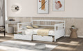 Full Size Daybed Wood Bed With Two Drawers,White Old Sku:Lp000058Aak White Solid Wood