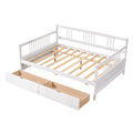 Full Size Daybed Wood Bed With Two Drawers,White Old Sku:Lp000058Aak White Solid Wood