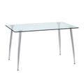 Modern Minimalist Rectangular Glass Dining Table For 4 6 With 0.31